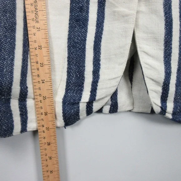 Smythe Women's Duchess 100% Linen *Stain Striped Blazer Nautical Size 12 - Picture 5 of 16